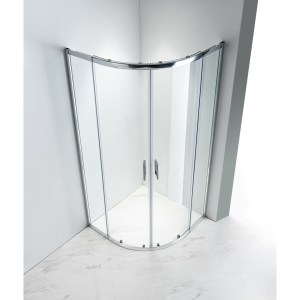 Овална душ кабина с плъзгащи врати прозрачно стъкло 85-90x85-90 - Image 2